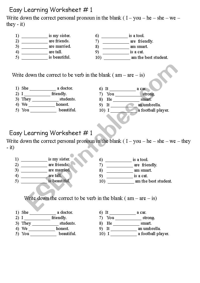 To be - ESL worksheet by gleicyjessica