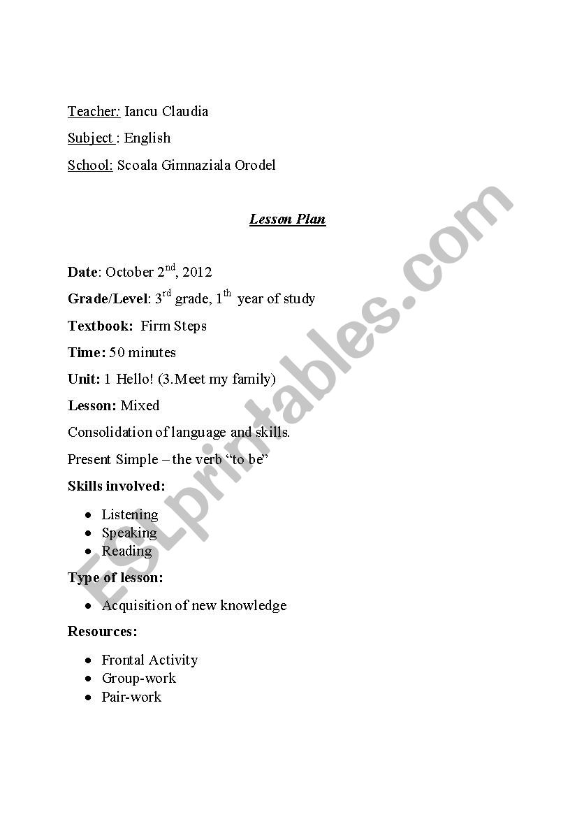 Firm Steps rd year worksheet