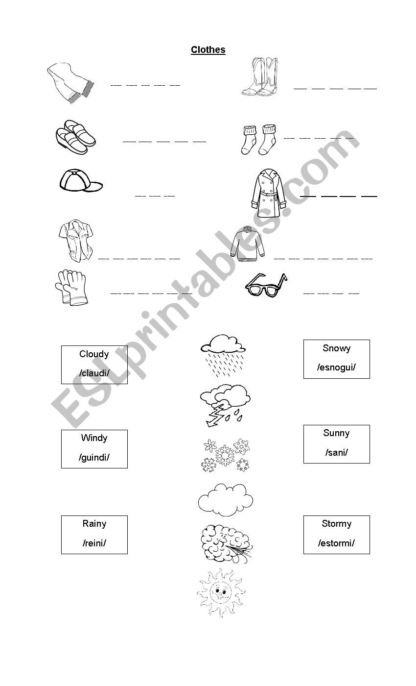 Clothes - ESL worksheet by carenpurple