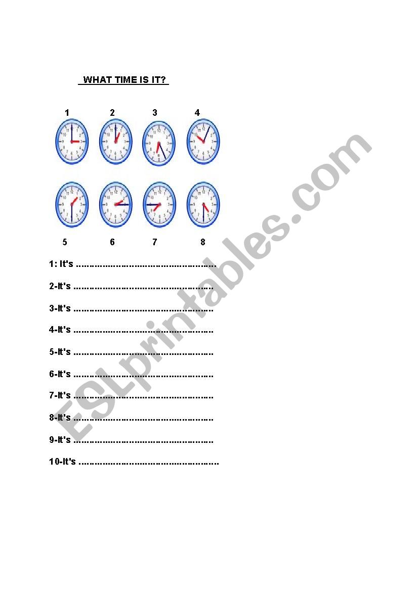 TELLING TIME worksheet