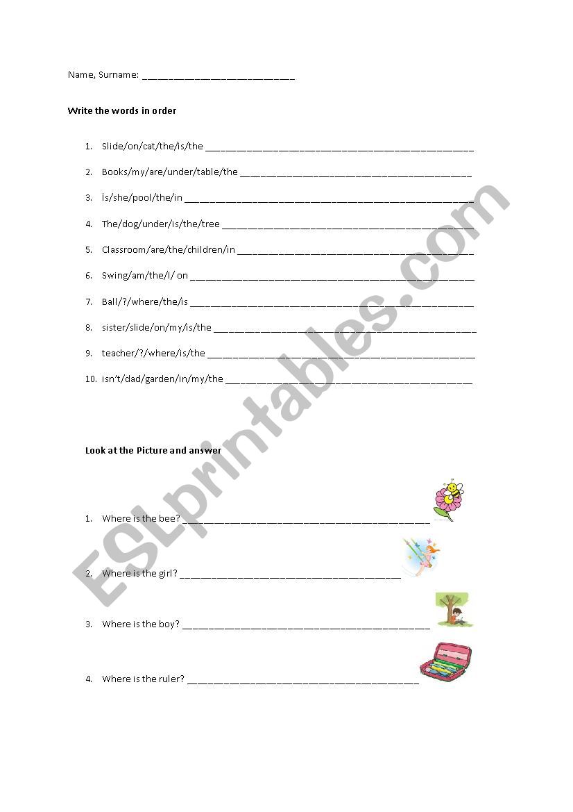 jobs and prepositions worksheet