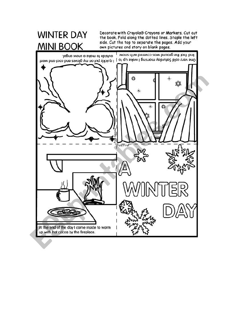 Mini winter book worksheet