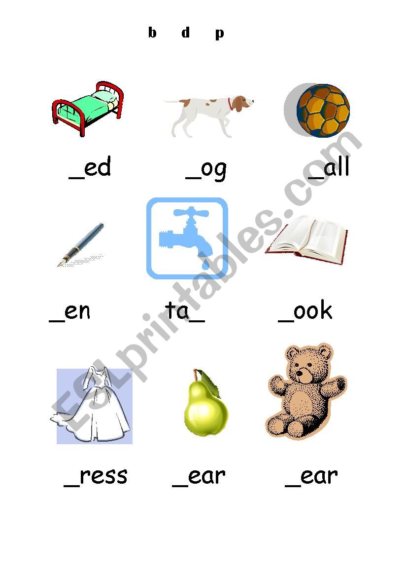 b,d and p - ESL worksheet by minxy In B And D Worksheet