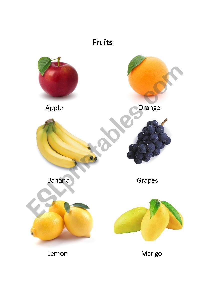 Fruits worksheet