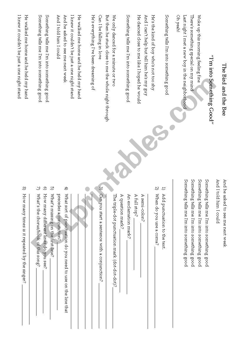 I´m into Something Good - ESL worksheet by BeneePan