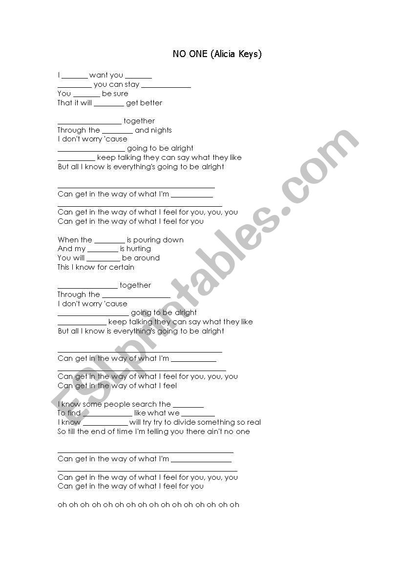 Song worksheet