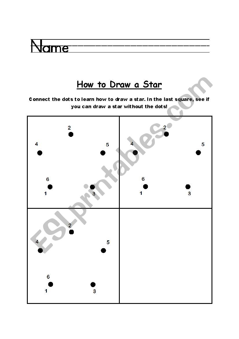 How to Draw a Star worksheet
