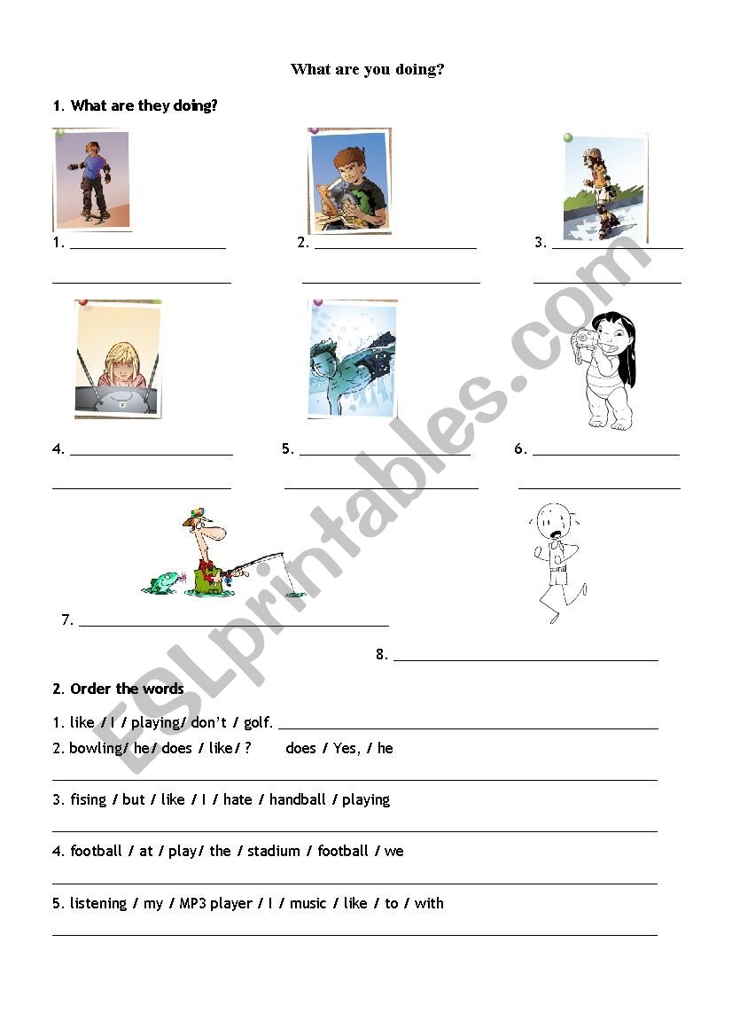 What are you doing? worksheet