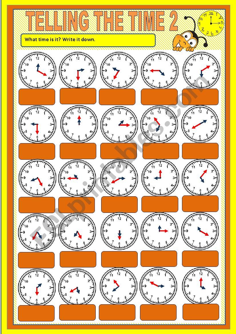 Telling The Time Exercises 2 ESL Worksheet By Mar lia Gomes