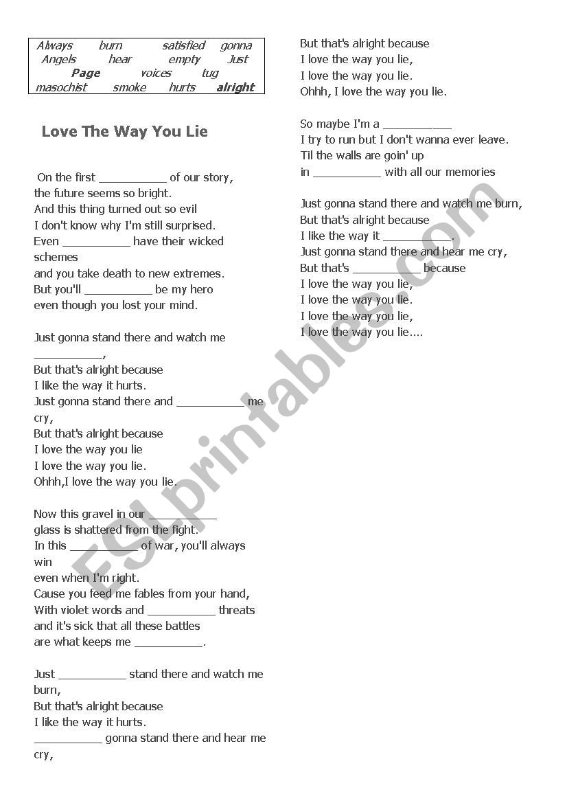 Love the way you lie by Rihanna