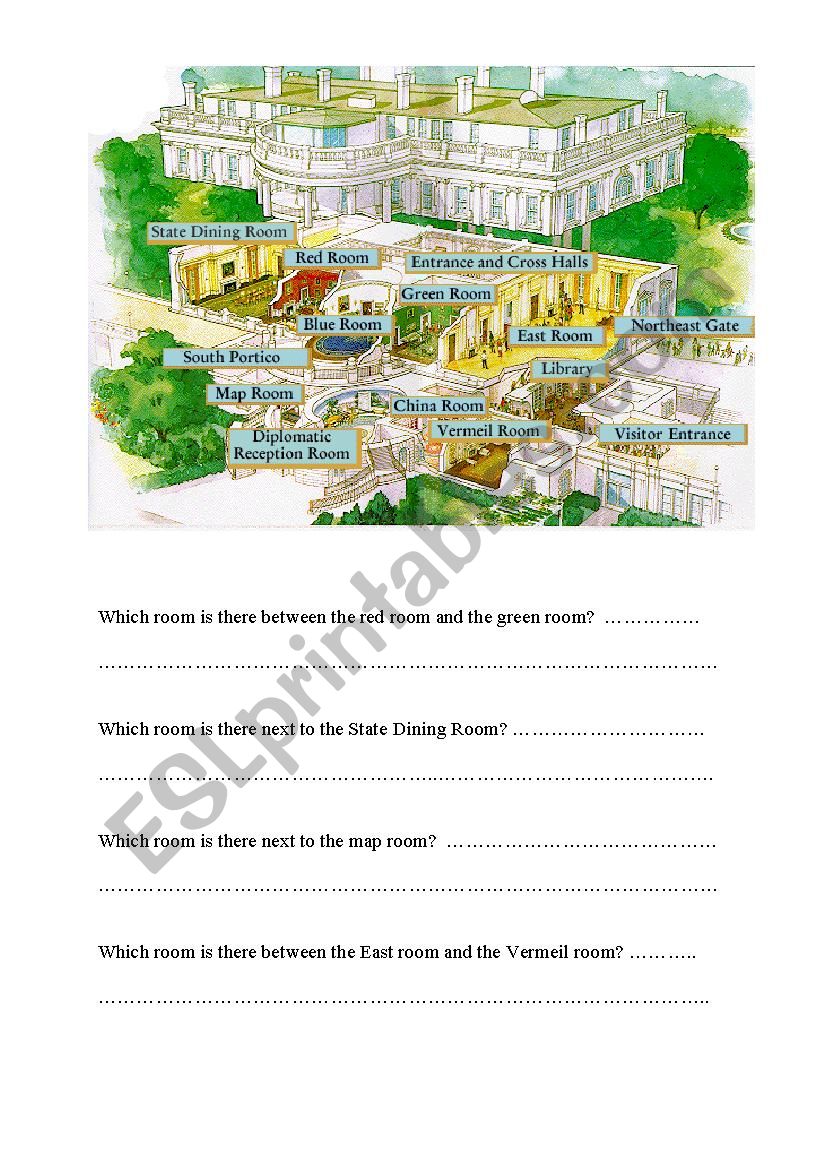 The White House Esl Worksheet By Miss Sunshine