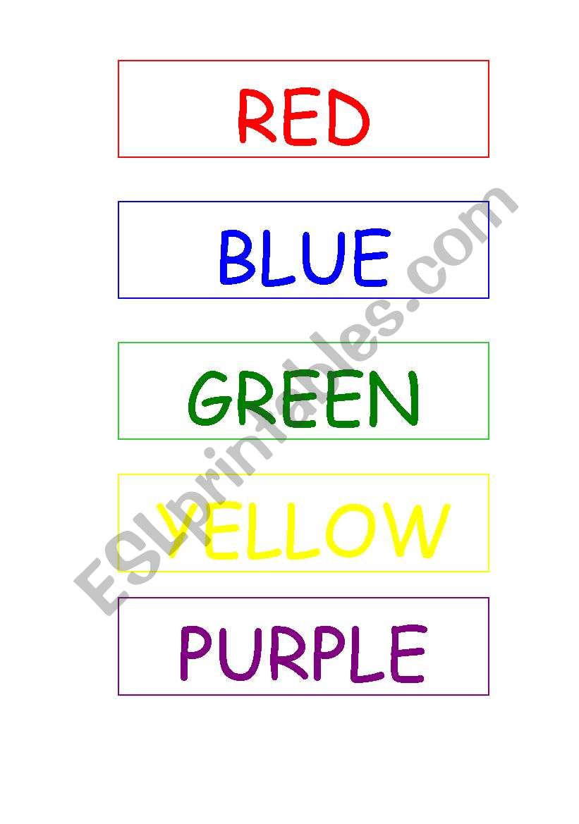 Colours  worksheet