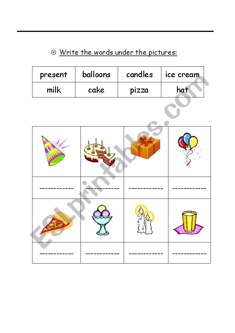 birthday worksheet