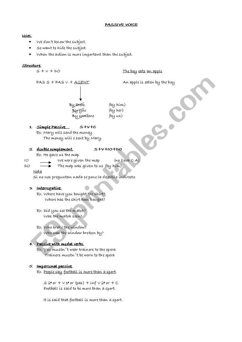 Passive Voice worksheet