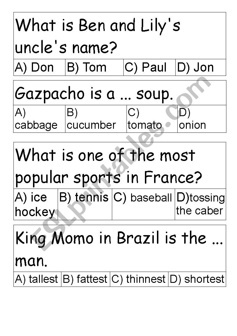 Happy Earth 2 Quiz worksheet