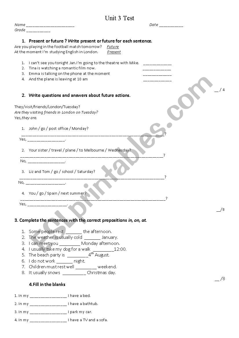 Pre-intermediate, Intermediate Test Revision