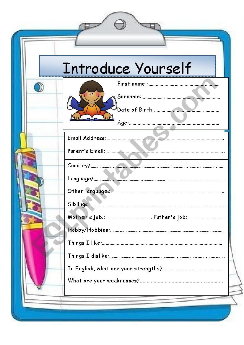 download introduce yourself example