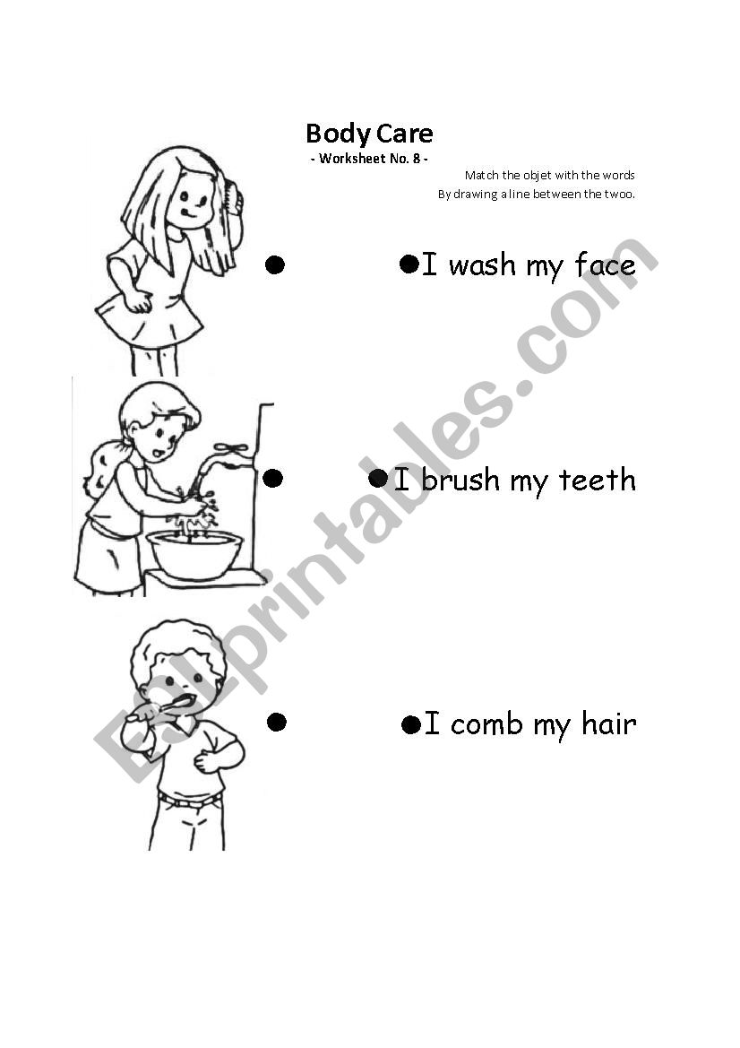 Body Care ESL Worksheet By Marisella