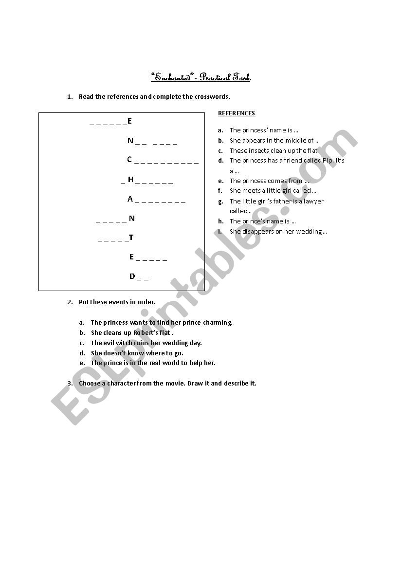 Enchanted worksheet