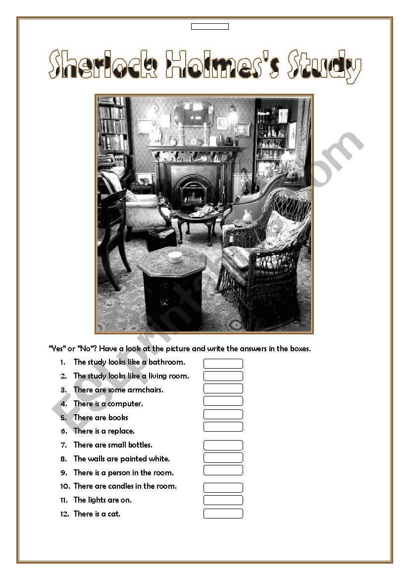 Let´s Be Detectives - Sherlock Holmes´s Study - ESL Worksheet By Krümel