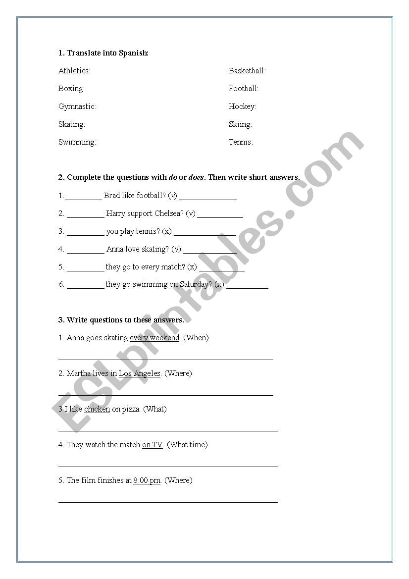 test 1 eso  worksheet