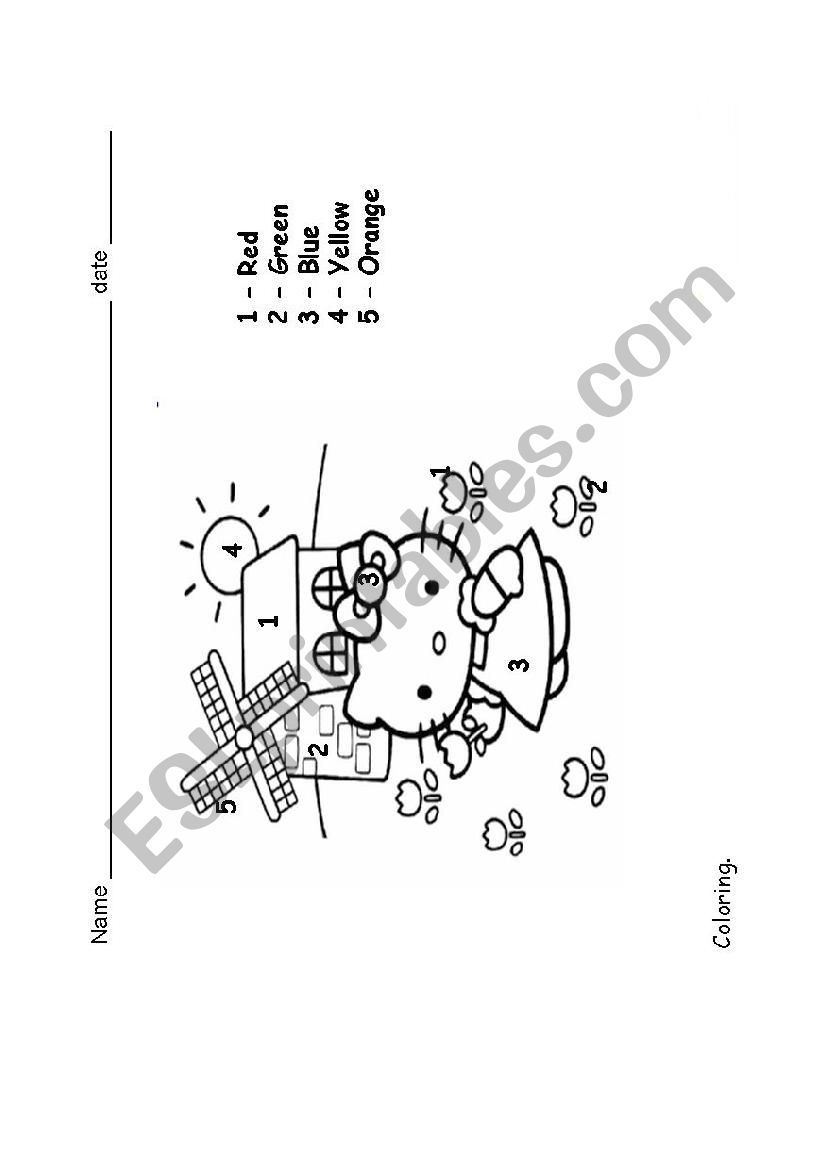 Colours worksheet