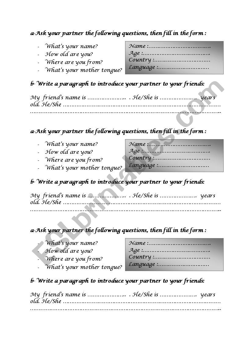 a form worksheet
