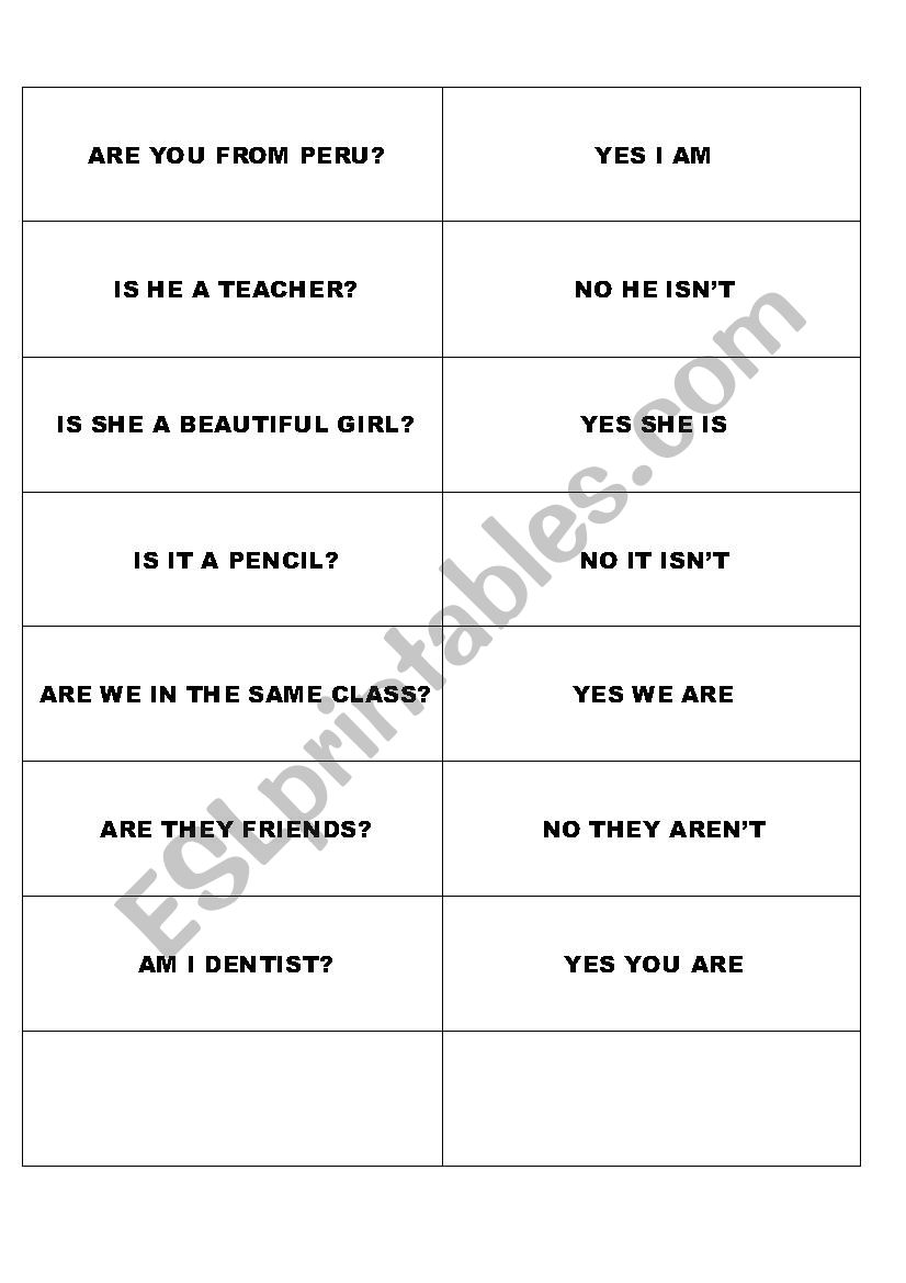 Questions worksheet