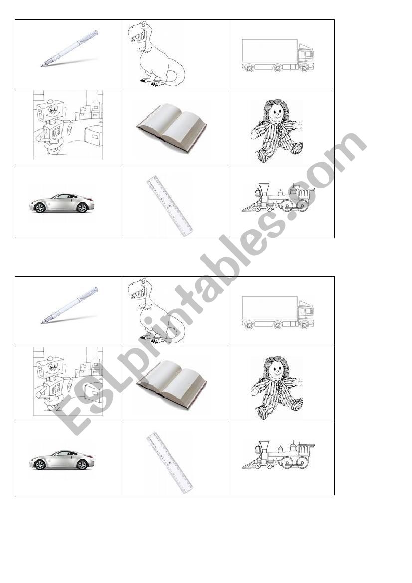 Toys worksheet