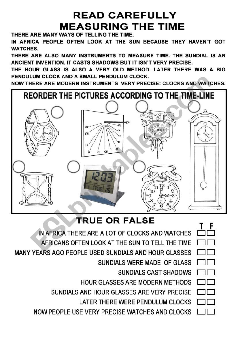 Time to Time worksheet