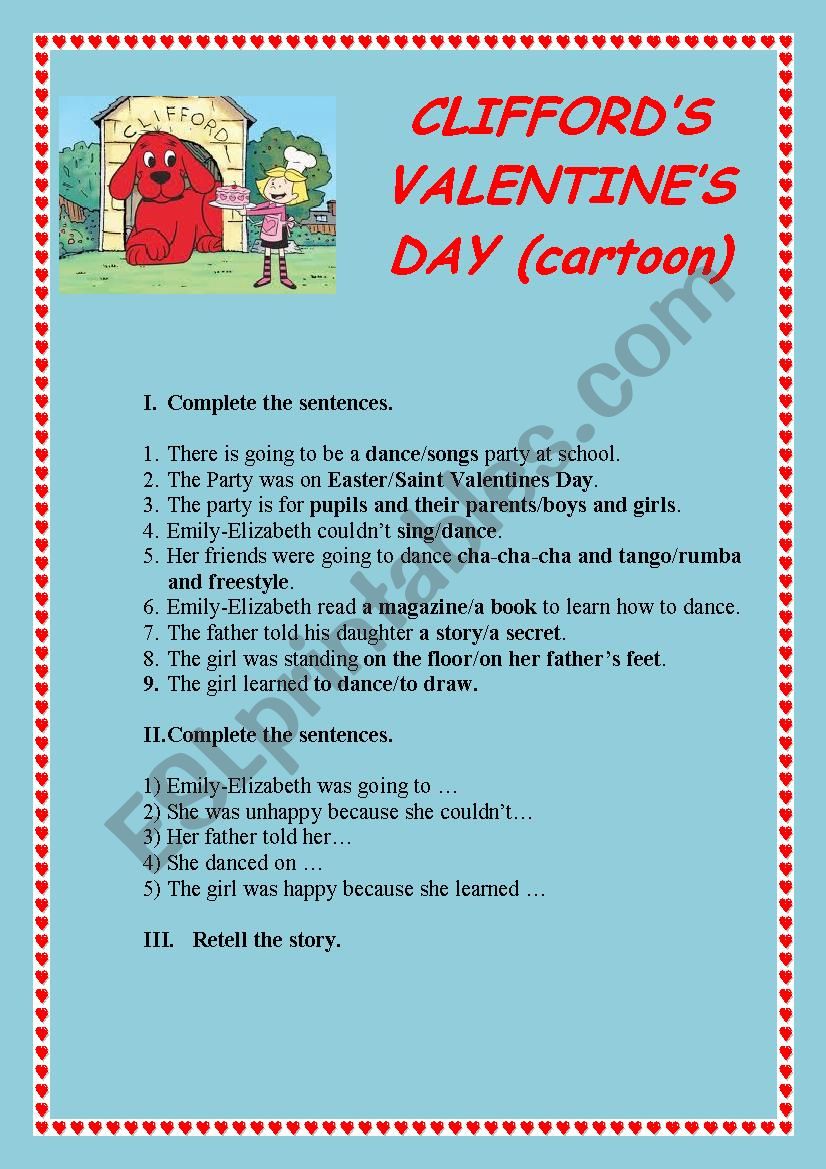 CLIFFORDS VALENTINES DAY (cartoon)