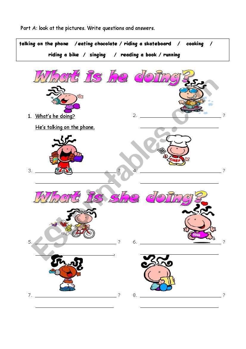 PRESENT CONTINUOUS worksheet