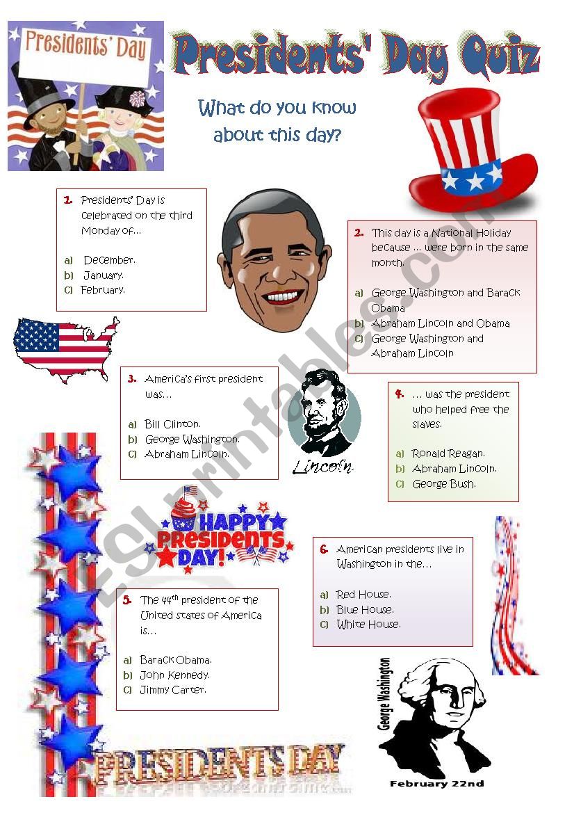 Presidential Trivia Questions And Answers Printable Printable Word