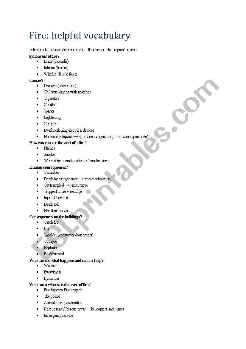 Brazil Nightclub Fire worksheet