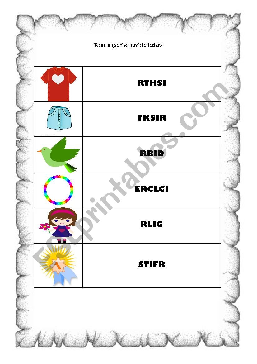 Phonics IR worksheet