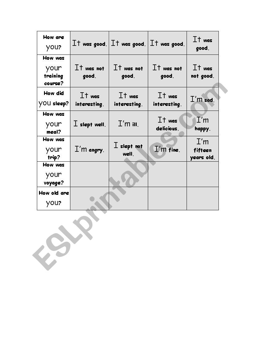 How are you? worksheet