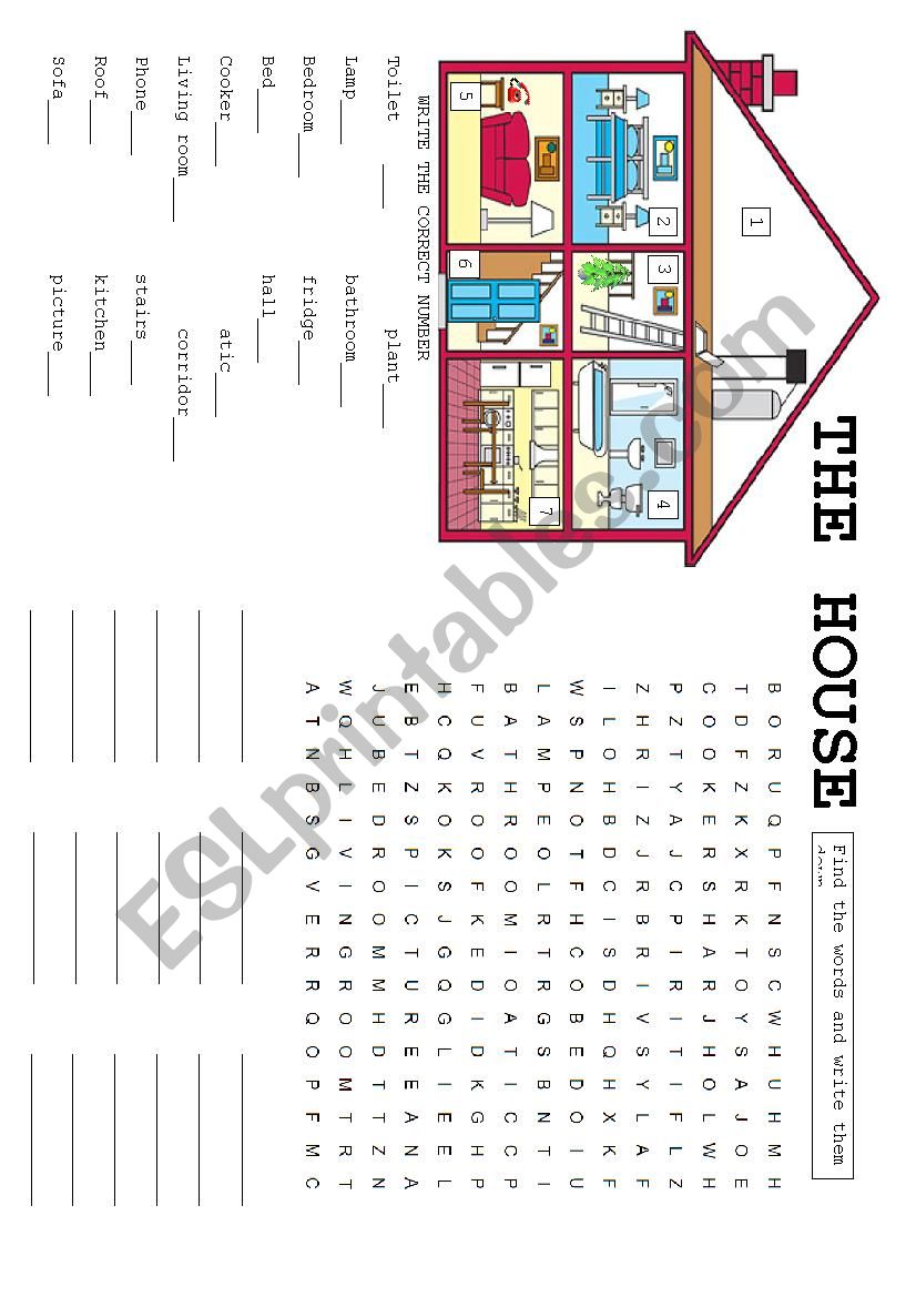 The House worksheet