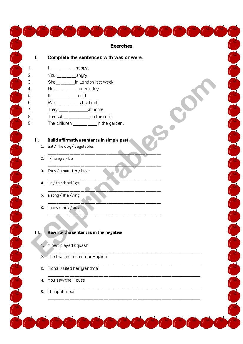 Simple Past worksheet