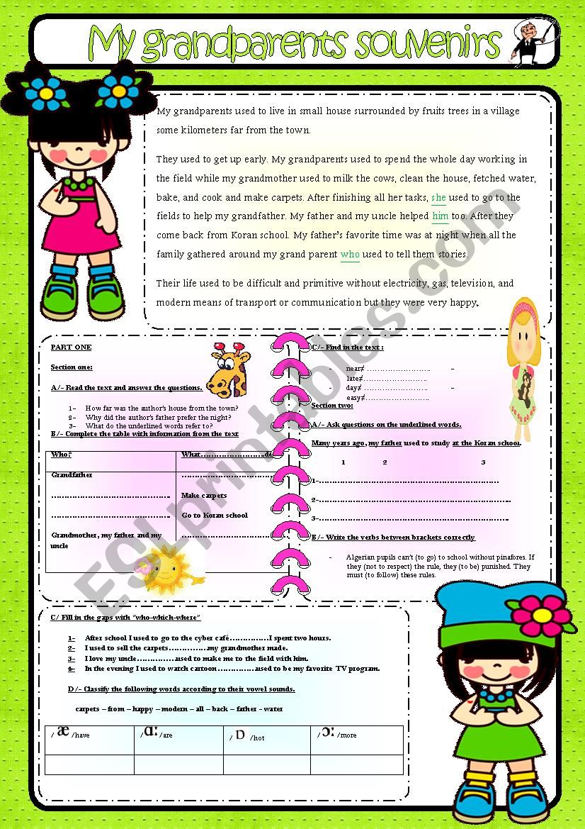 MY GRANDPARENT´S SOUVENIRS - ESL worksheet by nachidalove