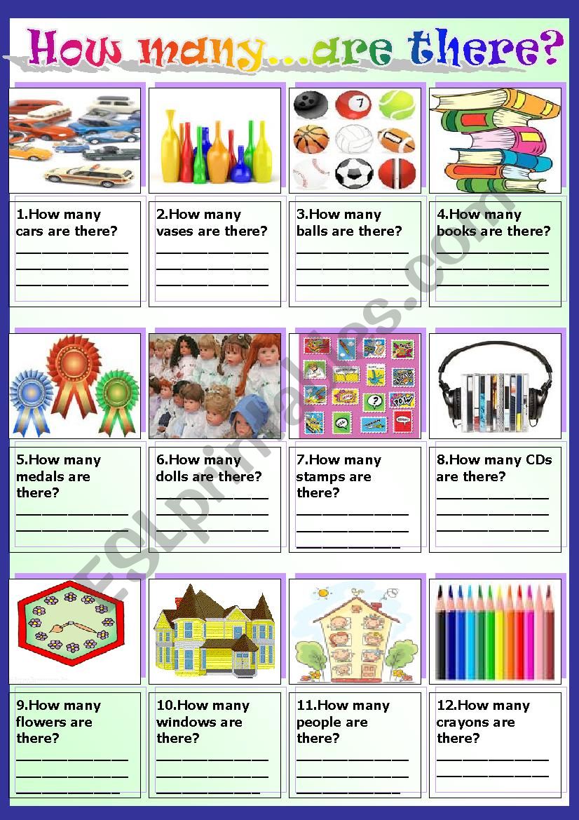 How Many are There ESL Worksheet By LILIAAMALIA