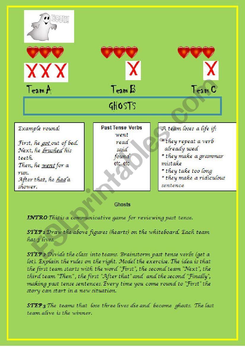 Ghost Game  worksheet