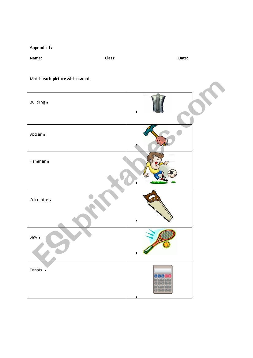 concrete vocabulary worksheet