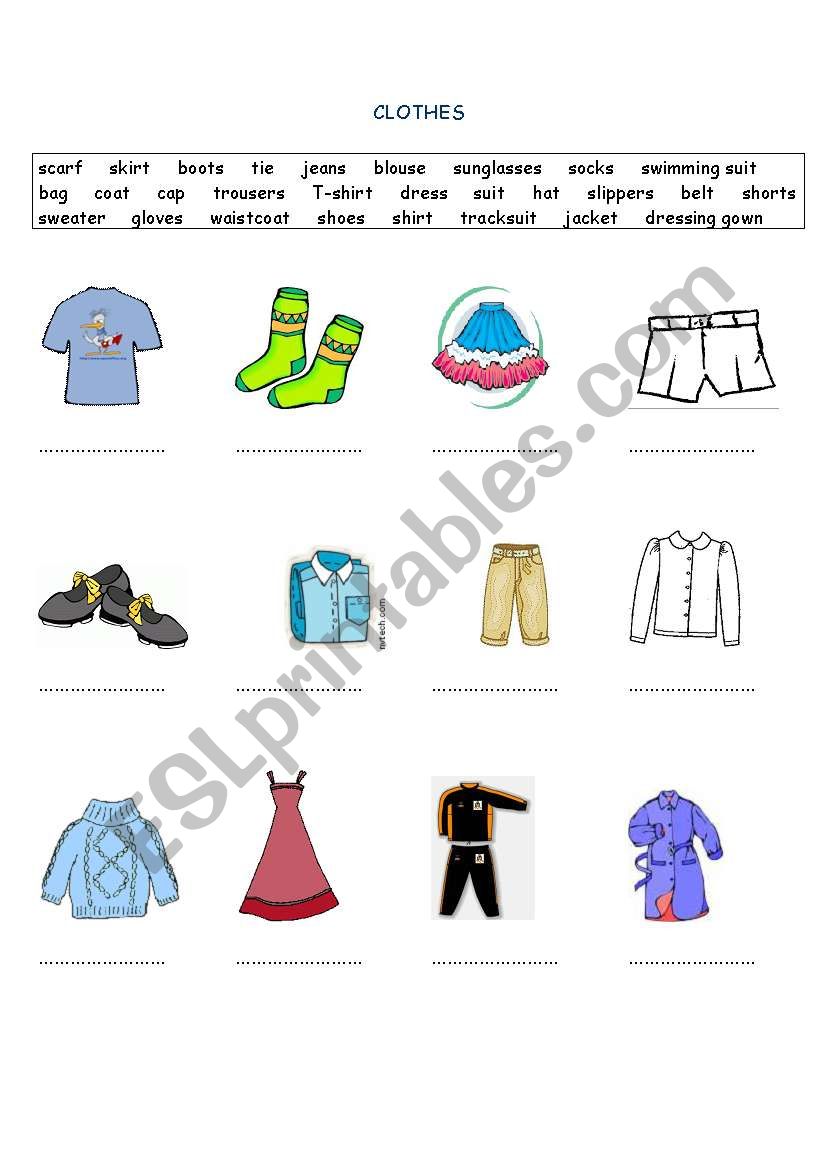 Clothes - ESL worksheet by Ejka_1