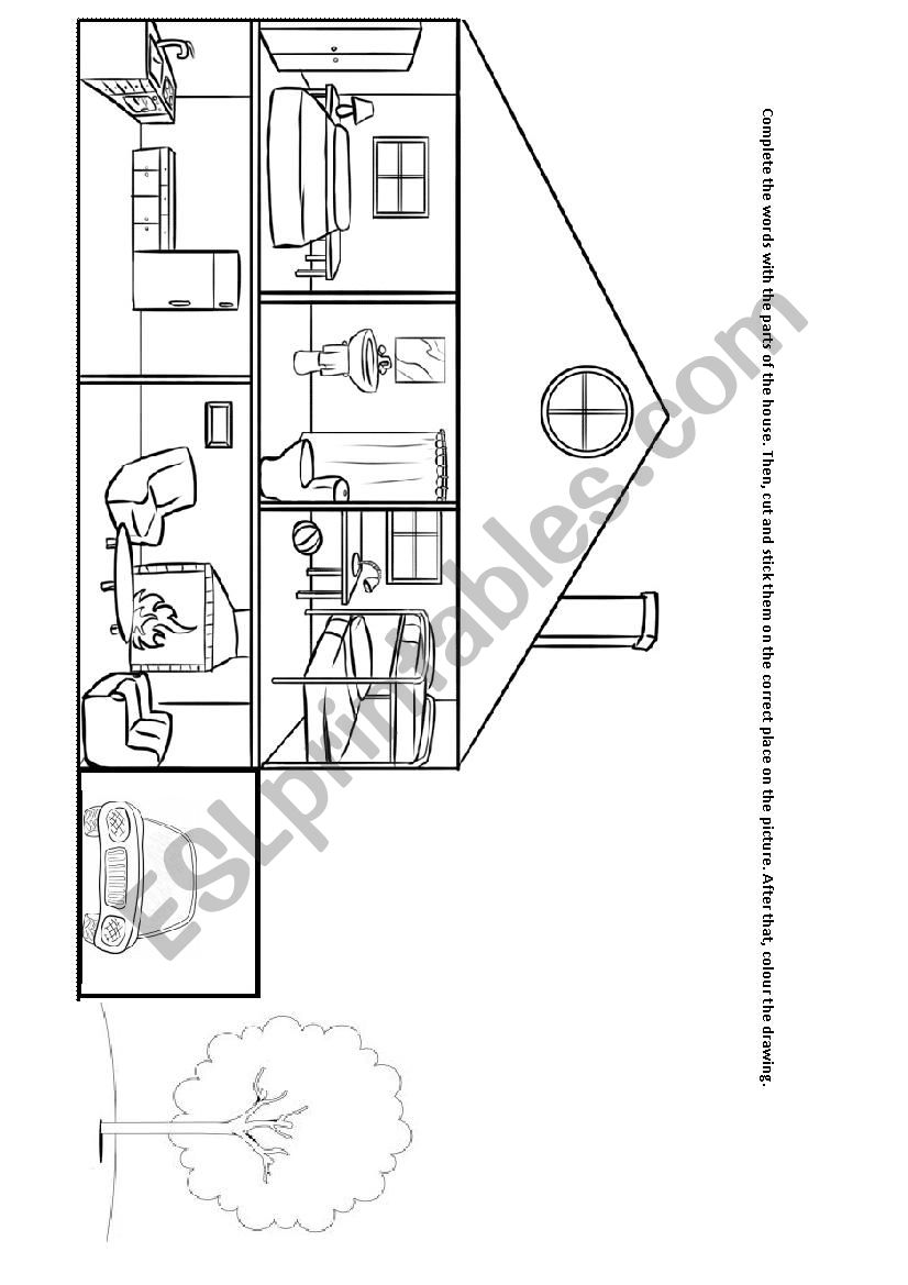 The parts of the house - ESL worksheet by sarva88