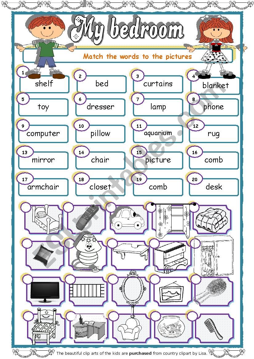 My Bedroom   1 / 3 worksheet