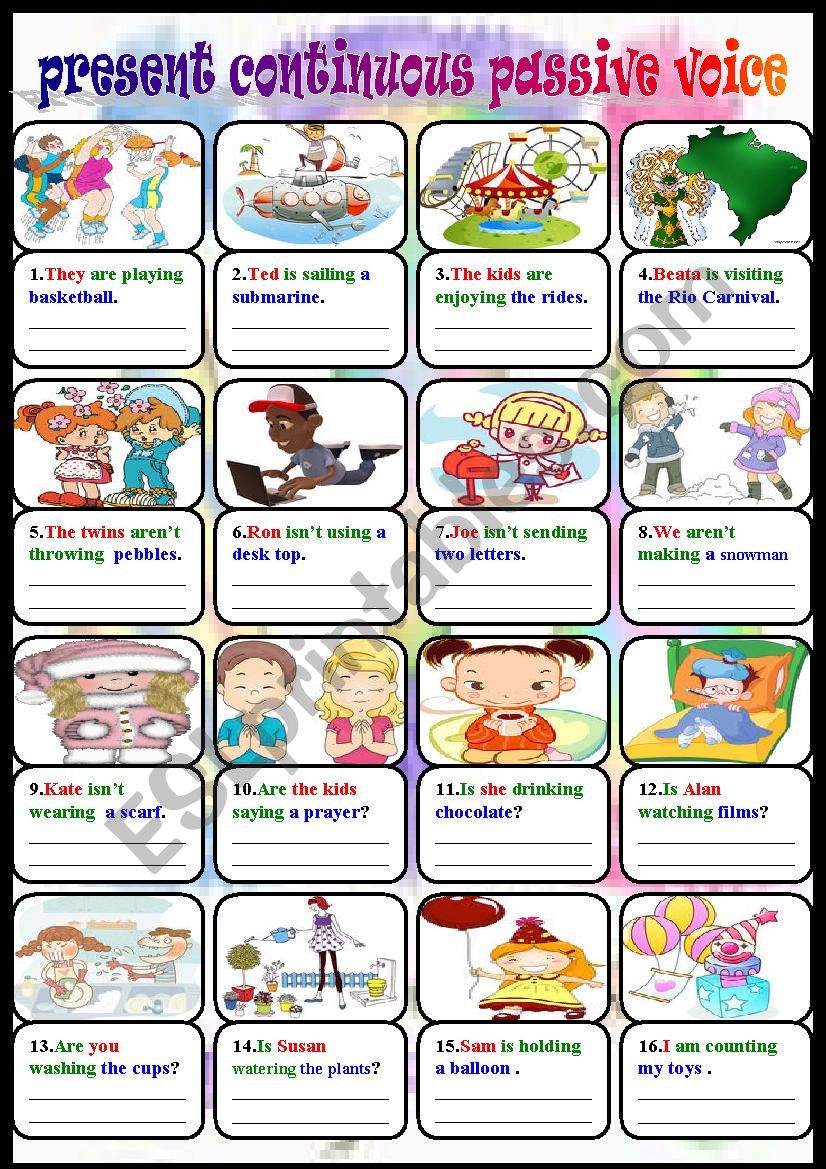 Passive Voice Present Continuous ESL Worksheet By LILIAAMALIA