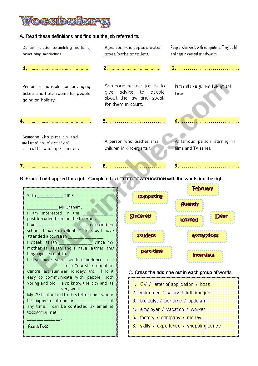 Written Test worksheet