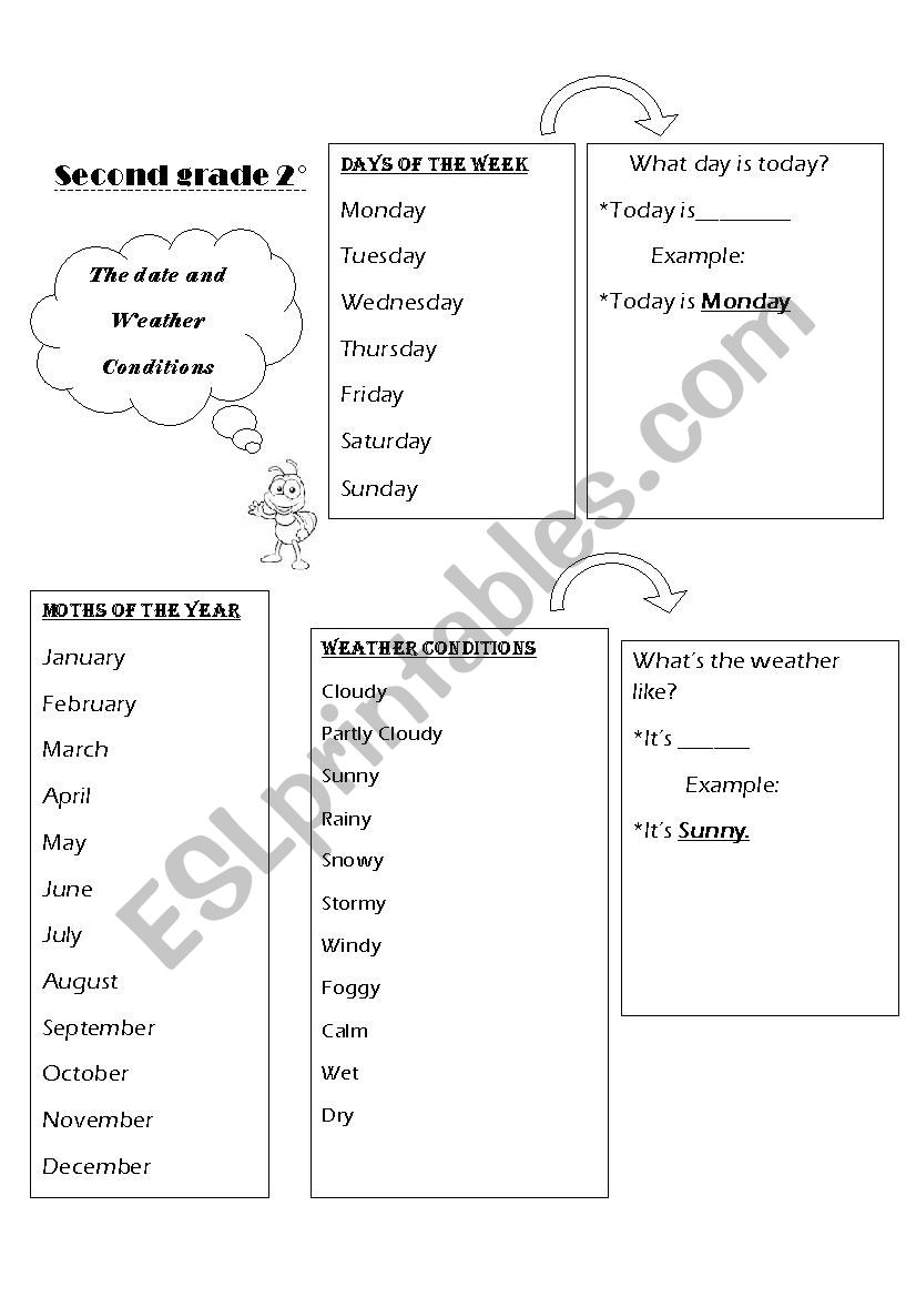 Date and weather conditions worksheet