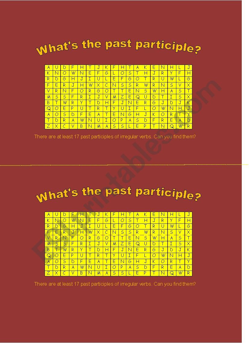 Whats the past participle? worksheet