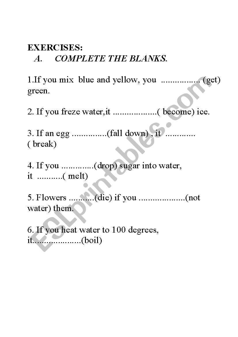 type zero worksheet